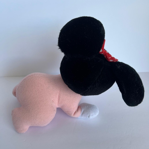 Vintage Pink Plush Baby Minnie Mouse Crawling Stuffed Animal - Picture 5 of 8